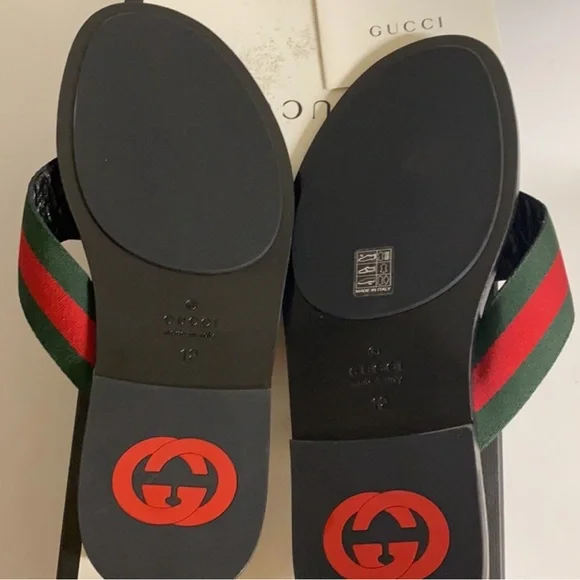 Brand New Men’s Gucci Thongs Slide Sandals. Leather Insoles and Bottoms Size 14 - Picture 6 of 11